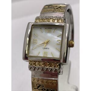 Womens Love Faith Hope Cuff Bangle Watch New Battery